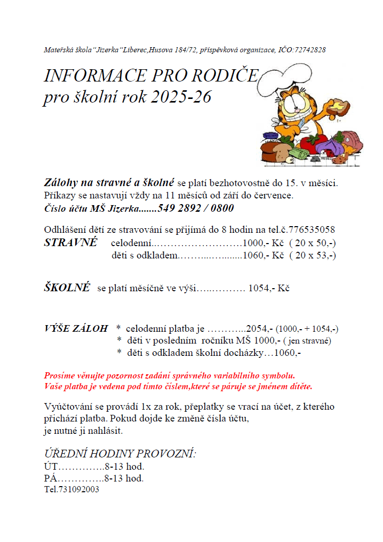 Stravné 2025/2026